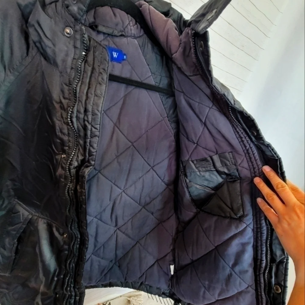 J.CREW QUILT LINED PUFFER COAT IN BLACK, SZ XS